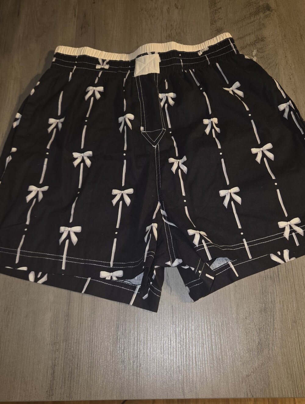 NWT New J Very J Women's Size S Black Ribbon Bow Boxer Lounge Shorts